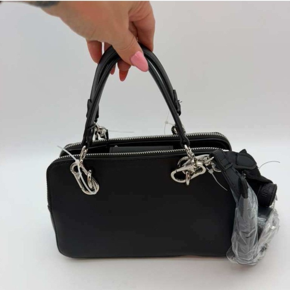 Steve Madden Black Top Handle Crossbody Bag Structured‎ Designer Style Purse NWT